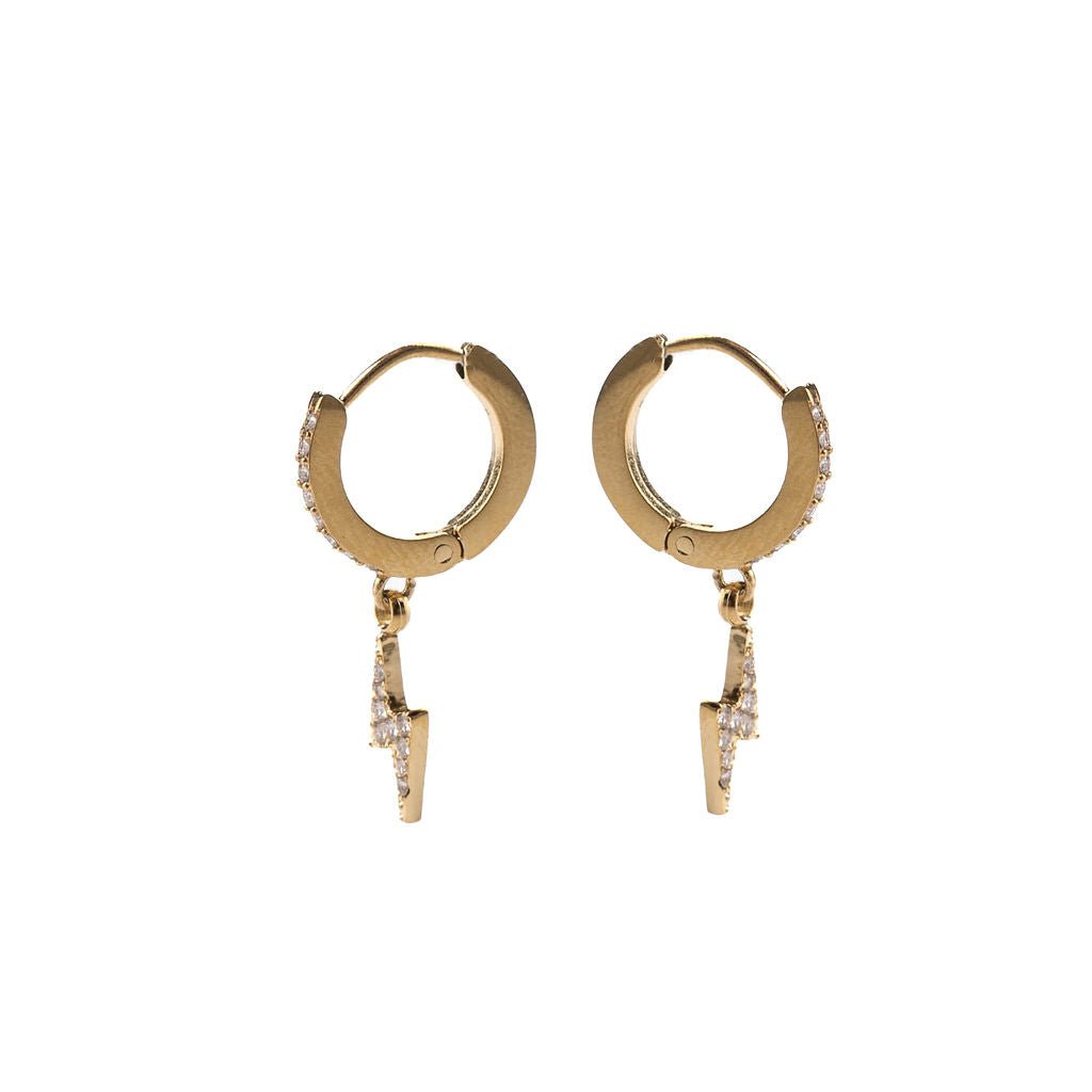 BOLT HUGGIES best gold plated tarnish and water resistant piece by Irish Jewellery brand - Lynott Jewellery