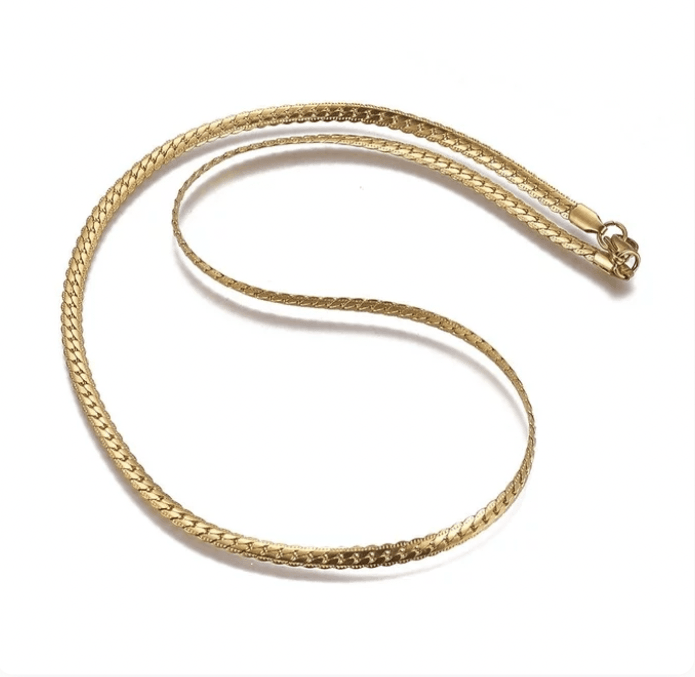 HERRINGBONE GOLD NECKLACE best gold plated tarnish and water resistant piece by Irish Jewellery brand - Lynott Jewellery