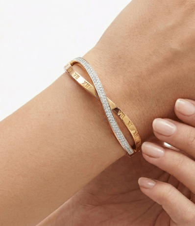SHOWSTOPPER BANGLE best gold plated tarnish and water resistant piece by Irish Jewellery brand - Lynott Jewellery