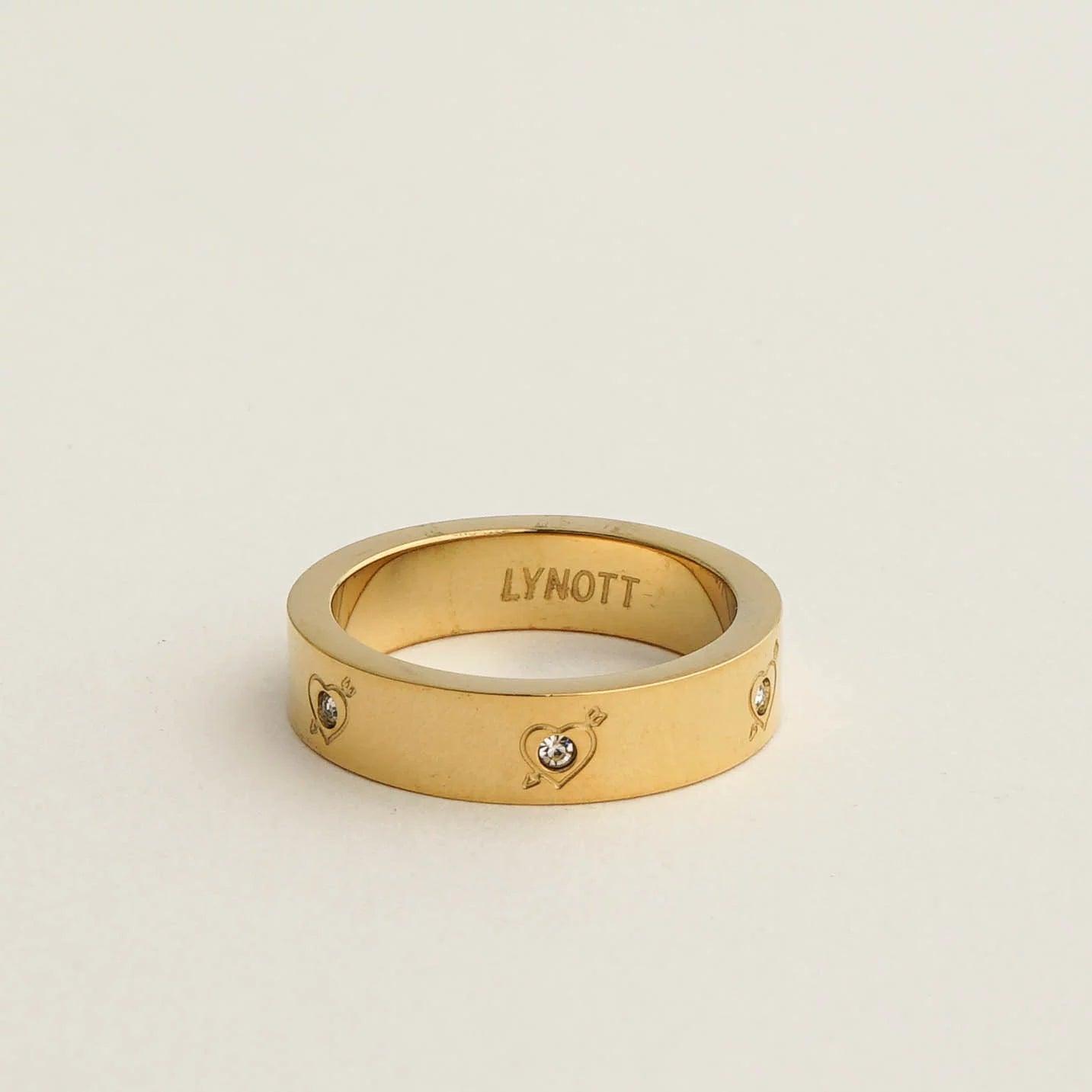 CUPID HEART RING best gold plated tarnish and water resistant piece by Irish Jewellery brand - Lynott Jewellery