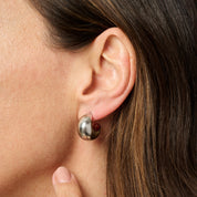 DOME HOOPS best gold plated tarnish and water resistant piece by Irish Jewellery brand - Lynott Jewellery