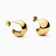 DOME HOOPS best gold plated tarnish and water resistant piece by Irish Jewellery brand - Lynott Jewellery