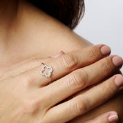CLUSTER CLOVER ADJUSTABLE RING best gold plated tarnish and water resistant piece by - Lynott Jewellery