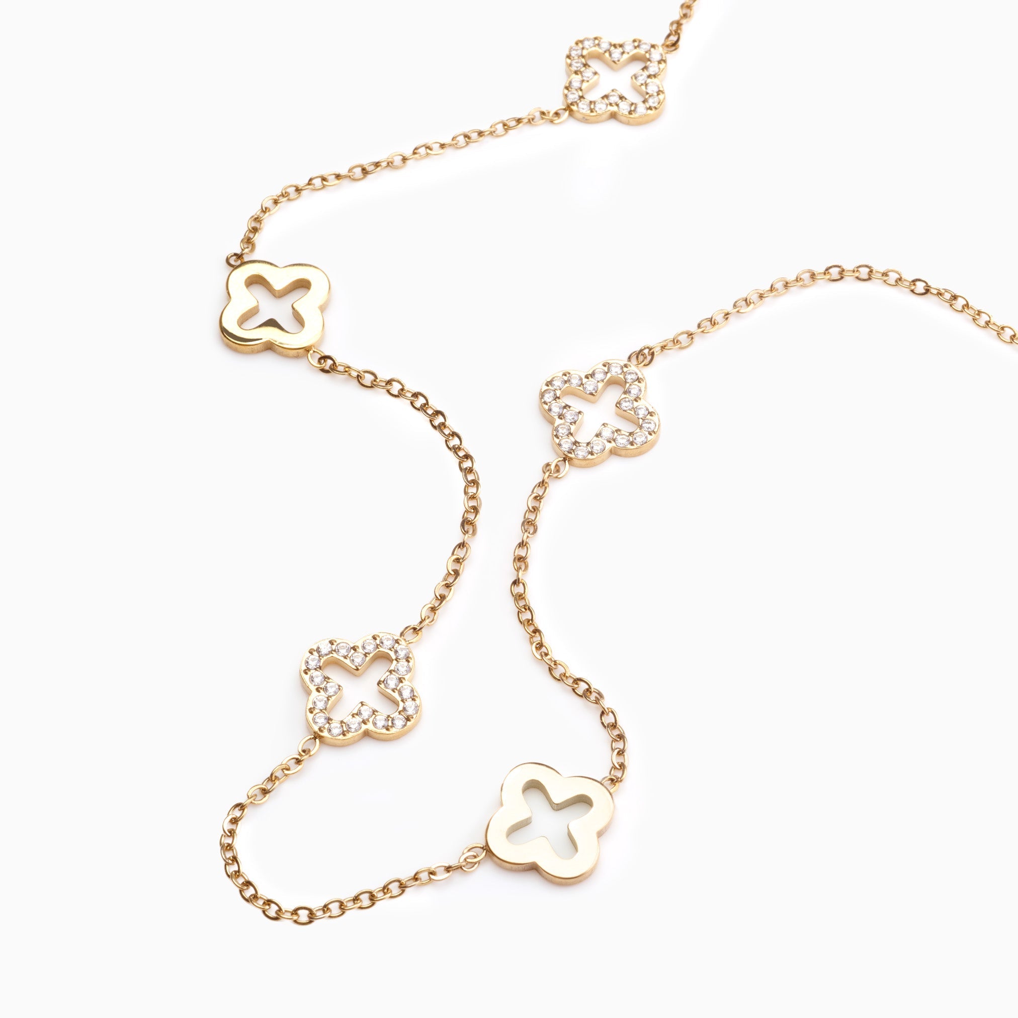 MULTI CLOVER NECKLACE best gold plated tarnish and water resistant piece by Irish Jewellery brand - Lynott Jewellery