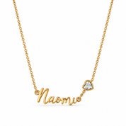 Personalised Script Name & Birthstone Necklace