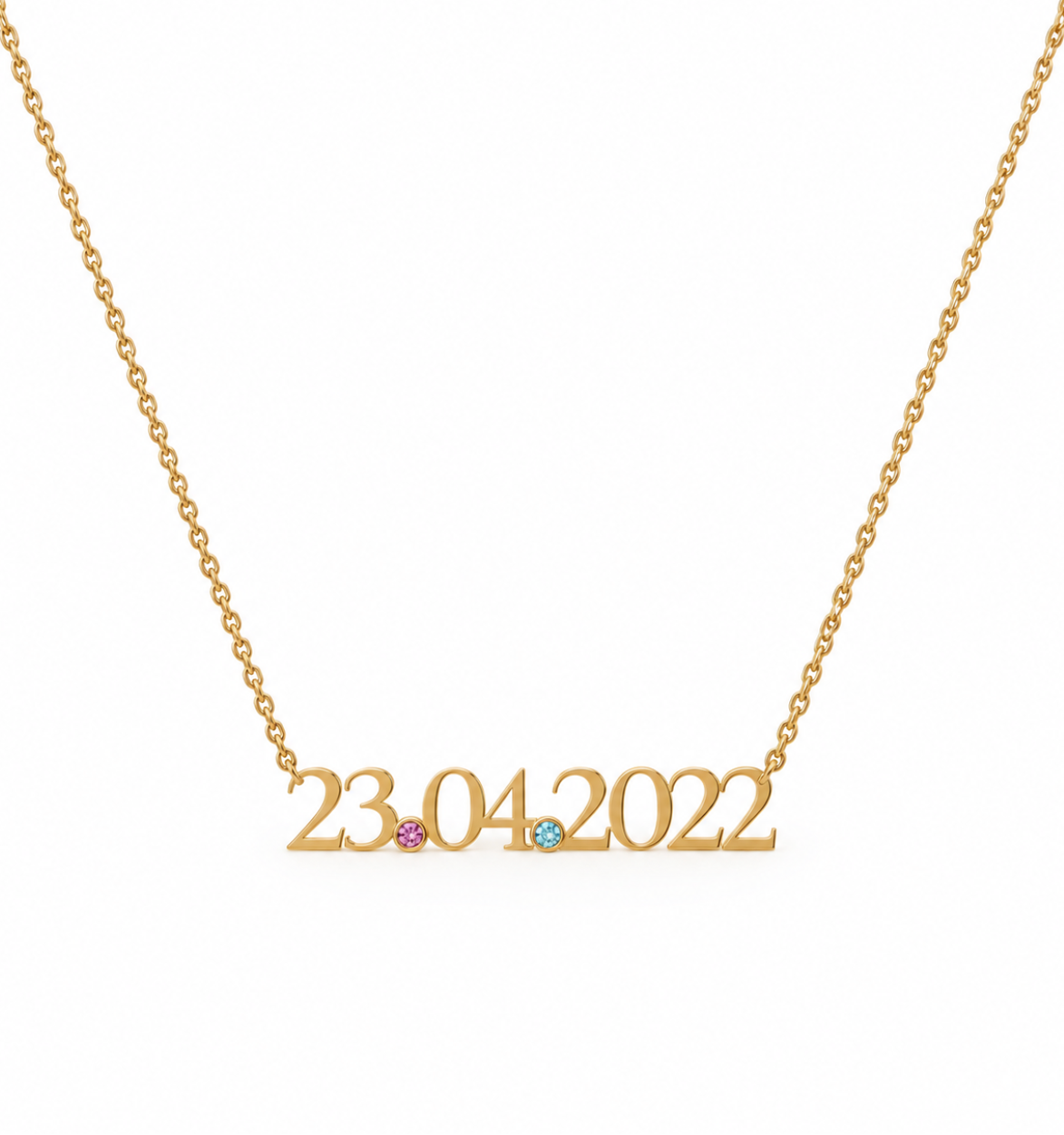 Personalised Date & Birthstone Necklace