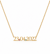 Personalised Date & Birthstone Necklace