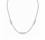 Personalised Triple Oval Name and Birthstone Necklace