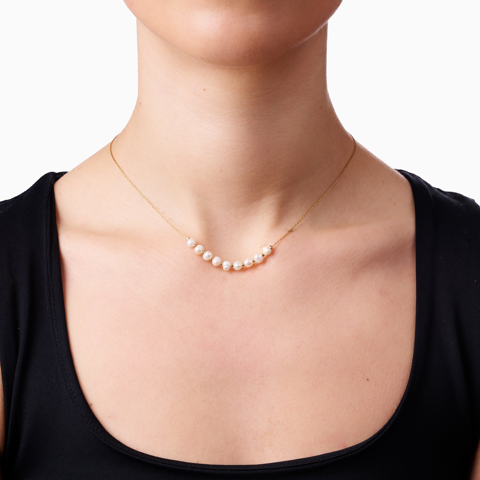WHISPER OF PEARL NECKLACE best gold plated tarnish and water resistant piece by Irish Jewellery brand - Lynott Jewellery