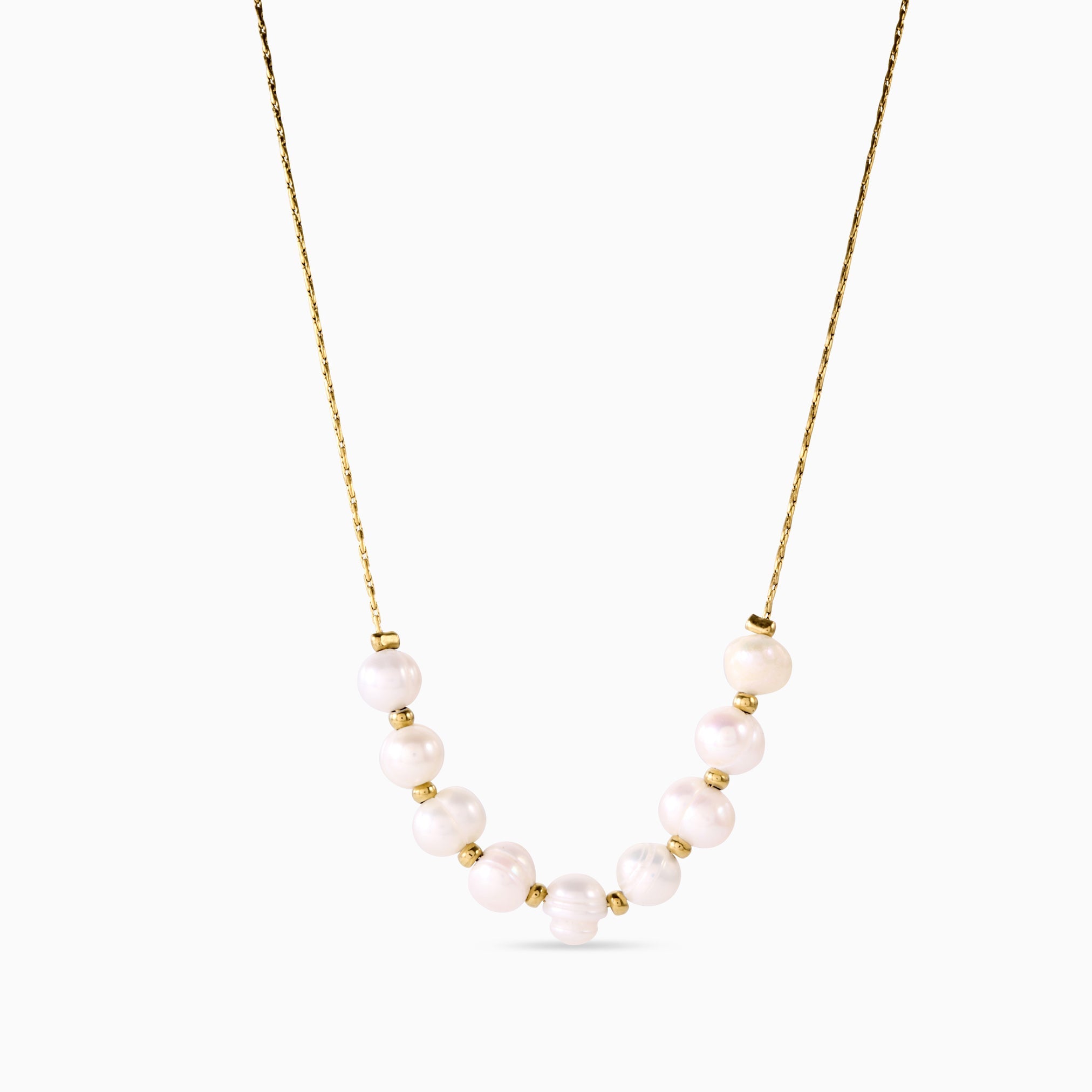 WHISPER OF PEARL NECKLACE best gold plated tarnish and water resistant piece by Irish Jewellery brand - Lynott Jewellery