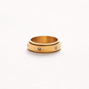 FEARLESS SPINNING RING best gold plated tarnish and water resistant piece by Irish Jewellery brand - Lynott Jewellery