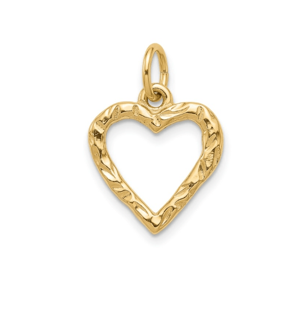 OPEN HEART CHARM best gold plated tarnish and water resistant piece by Irish Jewellery brand - Lynott Jewellery