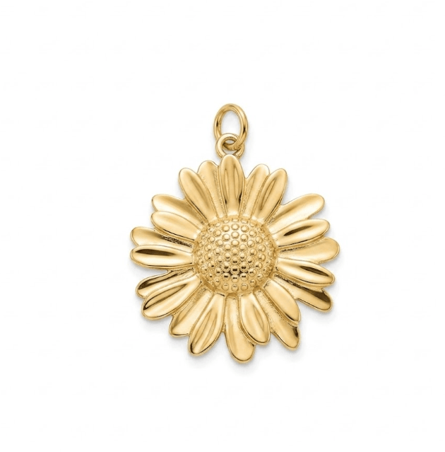 LARGE SUNFLOWER CHARM best gold plated tarnish and water resistant piece by Irish Jewellery brand - Lynott Jewellery