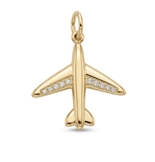 AEROPLANE CHARM best gold plated tarnish and water resistant piece by Irish Jewellery brand - Lynott Jewellery