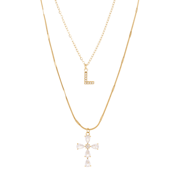 Capsule Necklace Stack best gold plated tarnish and water resistant piece by Irish Jewellery brand - Lynott Jewellery