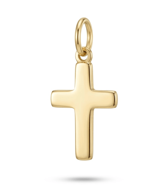 PLAIN CROSS CHARM best gold plated tarnish and water resistant piece by Irish Jewellery brand - Lynott Jewellery