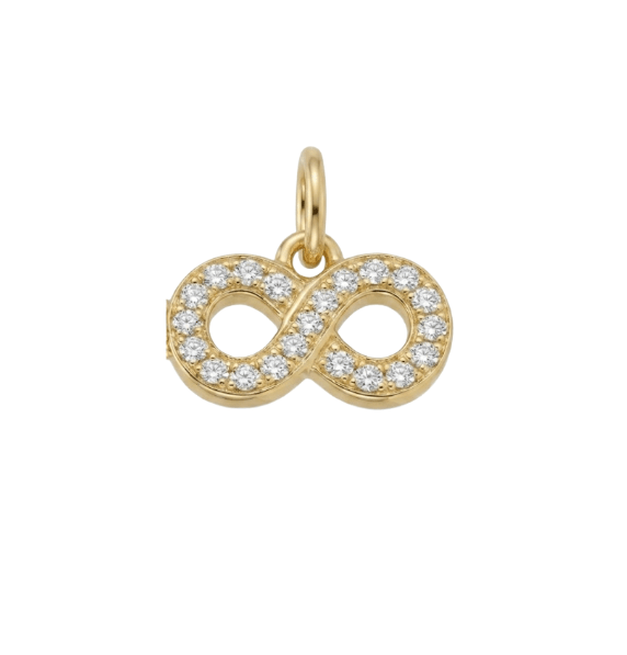 INFINITY SIGN CHARM best gold plated tarnish and water resistant piece by Irish Jewellery brand - Lynott Jewellery