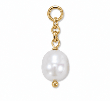 ROUND PEARL CHARM best gold plated tarnish and water resistant piece by Irish Jewellery brand - Lynott Jewellery