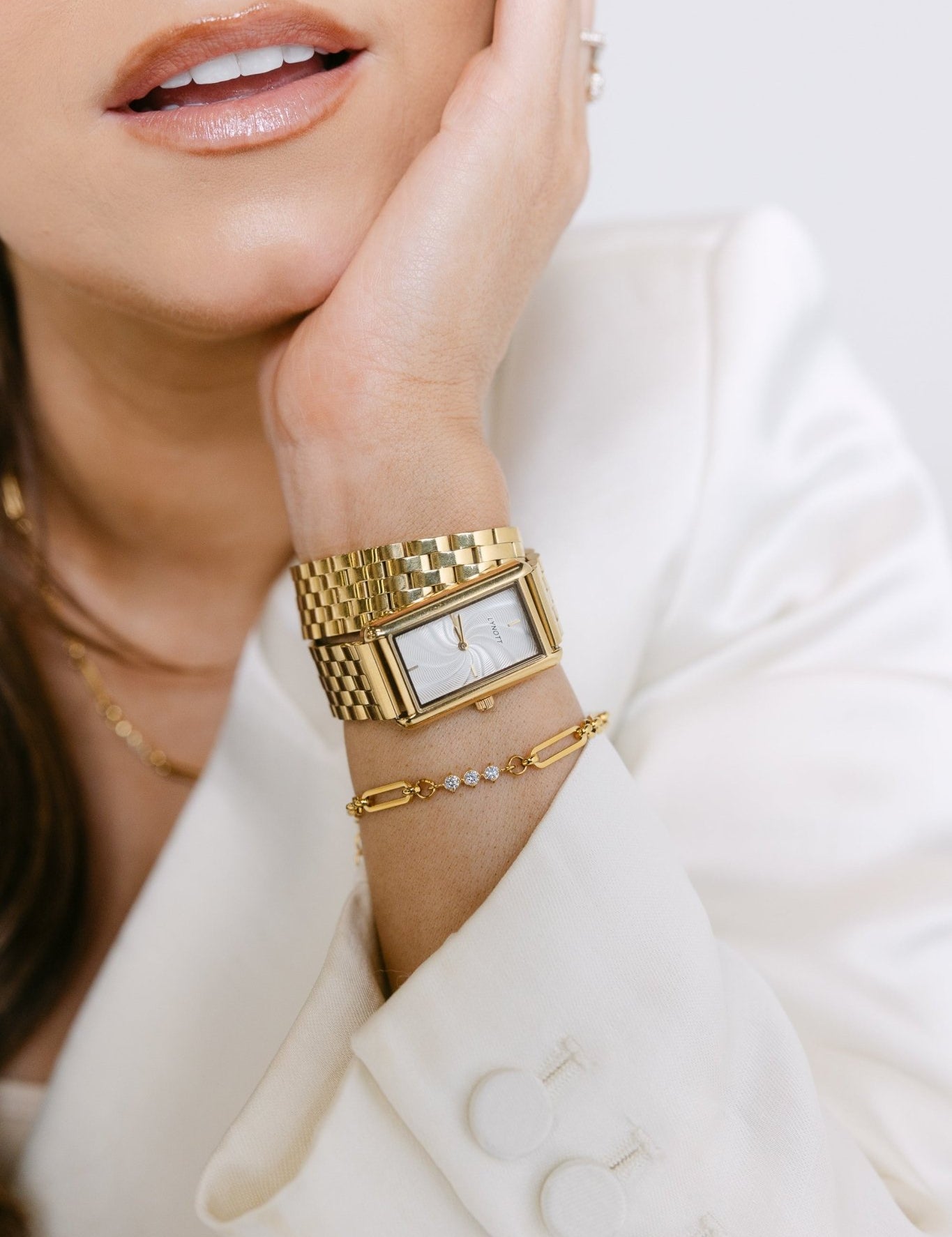 RACHEL GORRY - MOIRA DOUBLE STRAP WATCH best gold plated tarnish and water resistant piece by Irish Jewellery brand - Lynott Jewellery