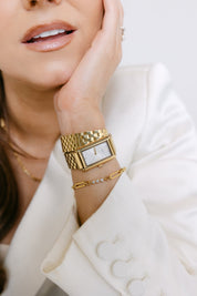 RACHEL GORRY - MOIRA DOUBLE STRAP WATCH best gold plated tarnish and water resistant piece by Irish Jewellery brand - Lynott Jewellery