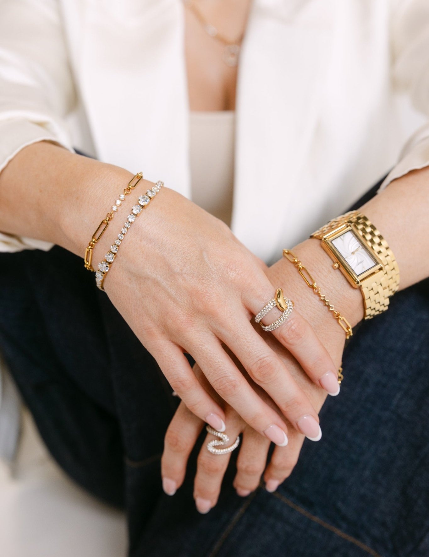 RACHEL GORRY - LEXI TENNIS BRACELET best gold plated tarnish and water resistant piece by Irish Jewellery brand - Lynott Jewellery