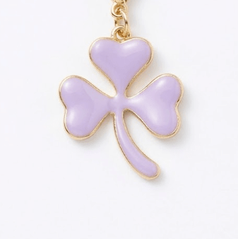 PURPLE SHAMROCK CHARM best gold plated tarnish and water resistant piece by Irish Jewellery brand - Lynott Jewellery