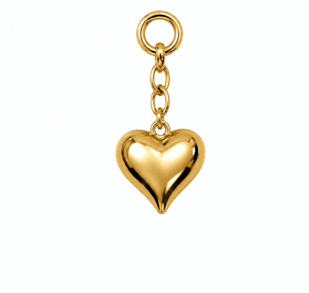 BUBBLE CHUNKY HEART CHARM best gold plated tarnish and water resistant piece by Irish Jewellery brand - Lynott Jewellery