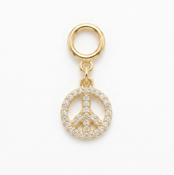 SPARKLE PEACE SIGN best gold plated tarnish and water resistant piece by Irish Jewellery brand - Lynott Jewellery