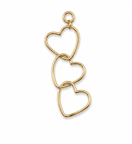 LINKING HEART CHARM best gold plated tarnish and water resistant piece by Irish Jewellery brand - Lynott Jewellery