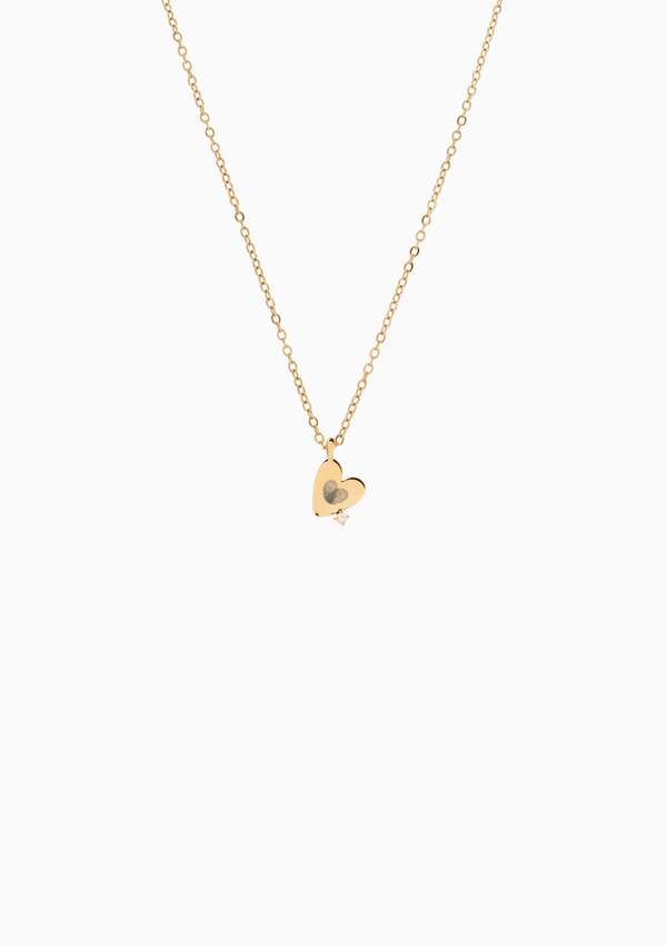 RACHEL GORRY - EMILY LOVE HEART ENGRAVABLE NECKLACE best gold plated tarnish and water resistant piece by Irish Jewellery brand - Lynott Jewellery