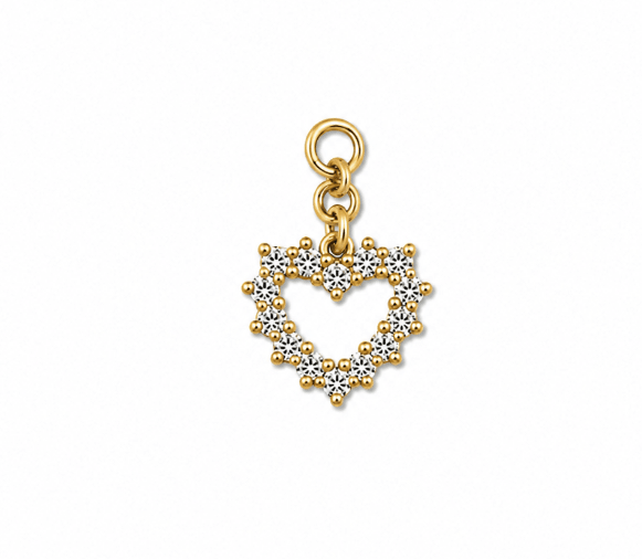 MINI SPARKLE HEART CHARM best gold plated tarnish and water resistant piece by Irish Jewellery brand - Lynott Jewellery