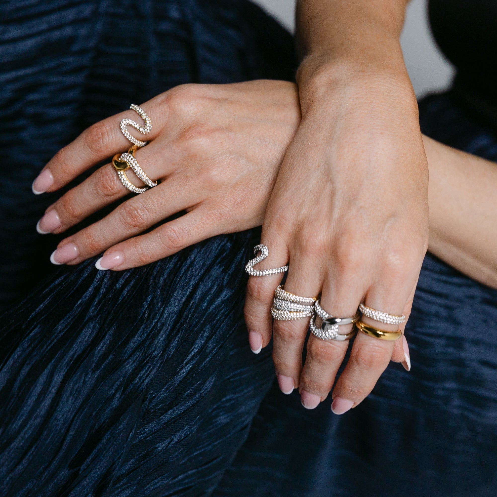 RACHEL GORRY - MARTINA PAVÉ RING best gold plated tarnish and water resistant piece by Irish Jewellery brand - Lynott Jewellery