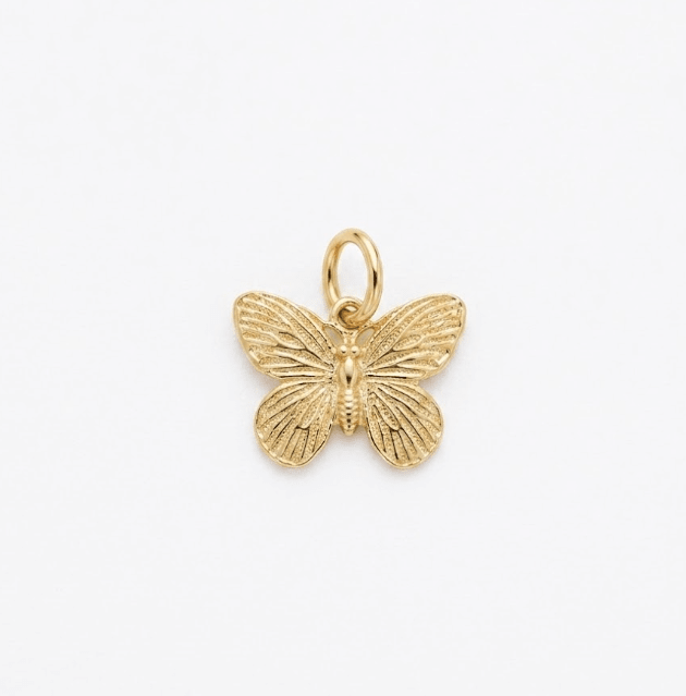 BUTTERFLY CHARM best gold plated tarnish and water resistant piece by Irish Jewellery brand - Lynott Jewellery