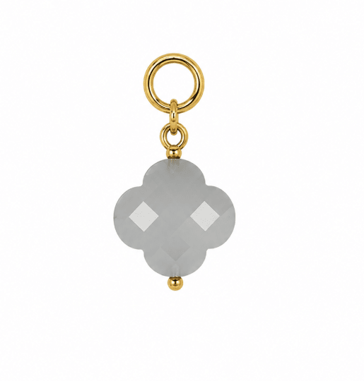 WHITE ENAMEL FLOWER CHARM best gold plated tarnish and water resistant piece by Irish Jewellery brand - Lynott Jewellery