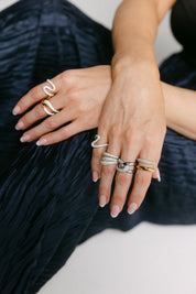 RACHEL GORRY - WILLOW ADJUSTBALE KNOT RING best gold plated tarnish and water resistant piece by Irish Jewellery brand - Lynott Jewellery