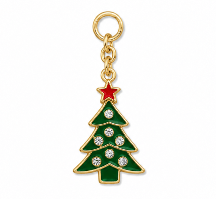 CHRISTMAS TREE CHARM best gold plated tarnish and water resistant piece by Irish Jewellery brand - Lynott Jewellery