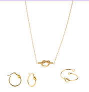 Tied Together Set best gold plated tarnish and water resistant piece by Irish Jewellery brand - Lynott Jewellery