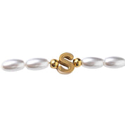 Pearl Cross Gift Set (Cross Earrings + Initial Bracelet + Cutie Bracelet + Gift Box) best gold plated tarnish and water resistant piece by Irish Jewellery brand - Lynott Jewellery