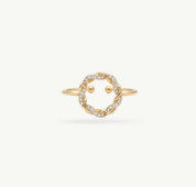 SHIMMERING CIRCLE STUD ADJUSTABLE RING best gold plated tarnish and water resistant piece by Irish Jewellery brand - Lynott Jewellery