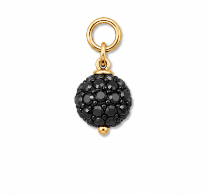 BLACK BEADED CHARM best gold plated tarnish and water resistant piece by Irish Jewellery brand - Lynott Jewellery