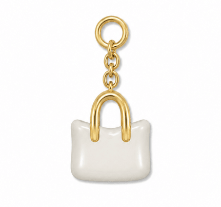 WHITE HANDBAG CHARM best gold plated tarnish and water resistant piece by Irish Jewellery brand - Lynott Jewellery