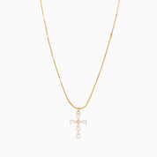 Ilusion Cross Necklace & Linear Luxe Bracelet Boxed Gift Set (Gold) best gold plated tarnish and water resistant piece by Irish Jewellery brand - Lynott Jewellery