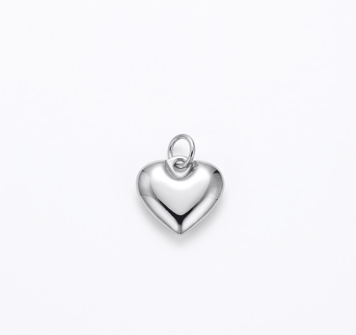 BUBBLE HEART SILVER CHARM best gold plated tarnish and water resistant piece by Irish Jewellery brand - Lynott Jewellery