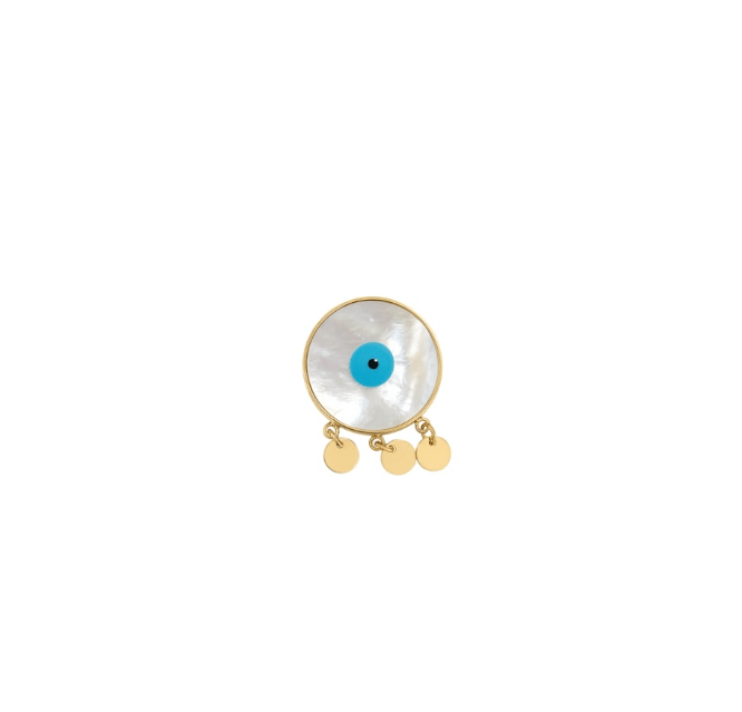 OPAL EVIL EYE PENDANT CHARM best gold plated tarnish and water resistant piece by Irish Jewellery brand - Lynott Jewellery