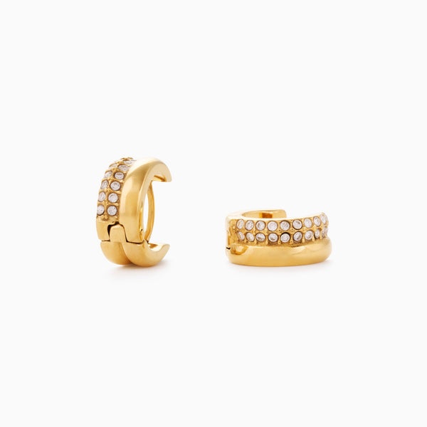 RACHEL GORRY - HOLLY HUGGIES best gold plated tarnish and water resistant piece by Irish Jewellery brand - Lynott Jewellery