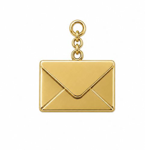 ENVELOPE CHARM best gold plated tarnish and water resistant piece by Irish Jewellery brand - Lynott Jewellery