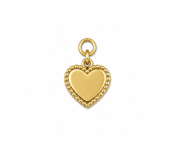 PLAIN RIBBED HEART CHARM best gold plated tarnish and water resistant piece by Irish Jewellery brand - Lynott Jewellery