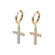 Cross Pearl Earrings + Cutie Bracelet Boxed Gift Set (Gold) best gold plated tarnish and water resistant piece by Irish Jewellery brand - Lynott Jewellery