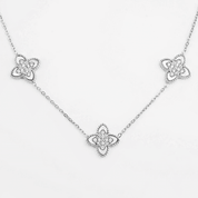 White Clover Necklace & Adjustable Ring Boxed Gift Set (Silver) best gold plated tarnish and water resistant piece by Irish Jewellery brand - Lynott Jewellery