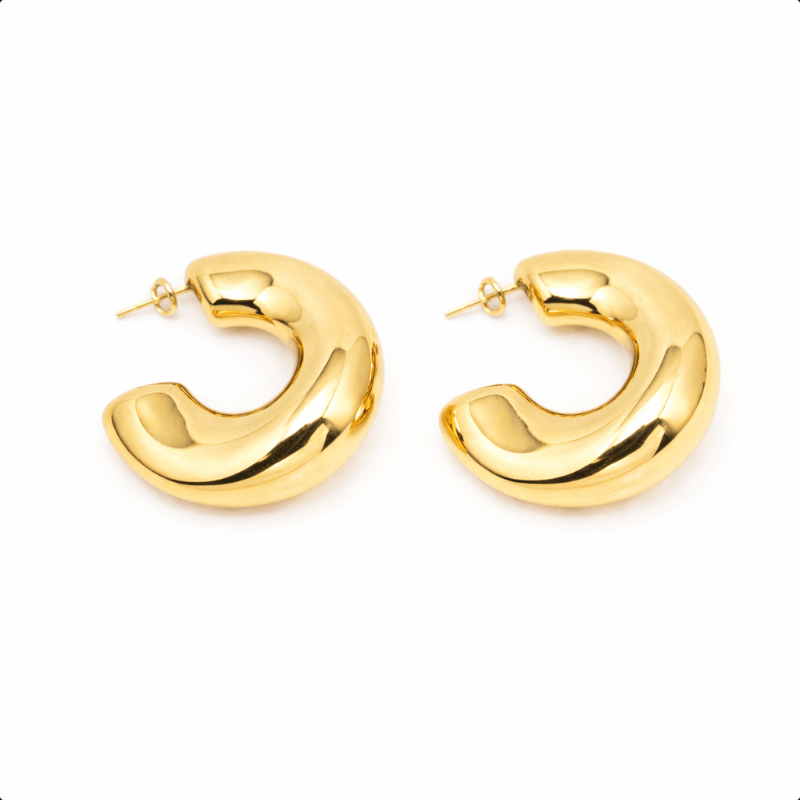 KATJA MIA LUNA HOOPS best gold plated tarnish and water resistant piece by Irish Jewellery brand - Lynott Jewellery